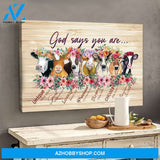 Cows God Says You Are Premium Canvas Wall Art, Wall Decor Visual Art