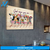 Cows God Says You Are Premium Canvas Wall Art, Wall Decor Visual Art