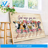 Cows God Says You Are Premium Canvas Wall Art, Wall Decor Visual Art