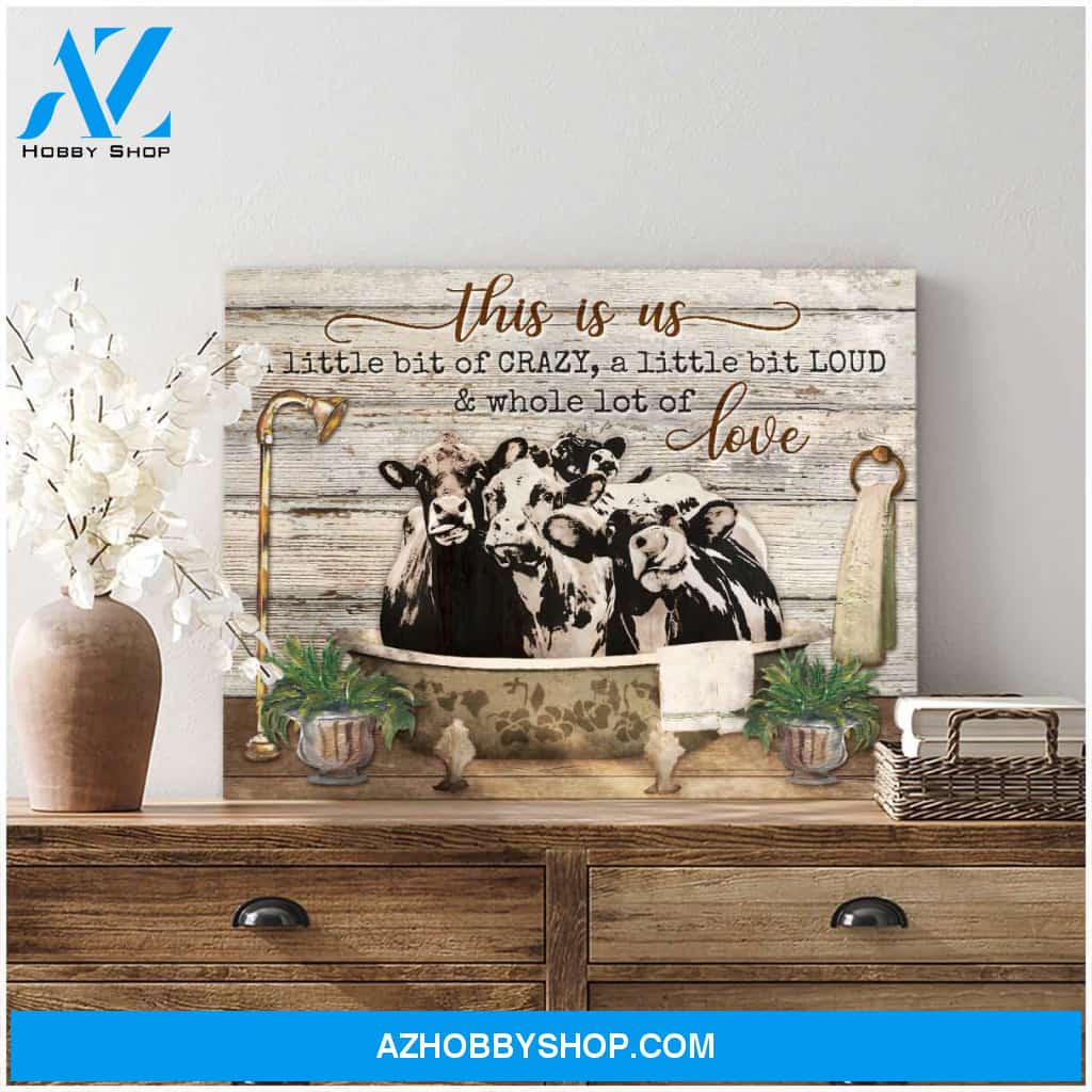 Cows In Bathtub This Is Us Canvas Wall Art Farmhouse Decor