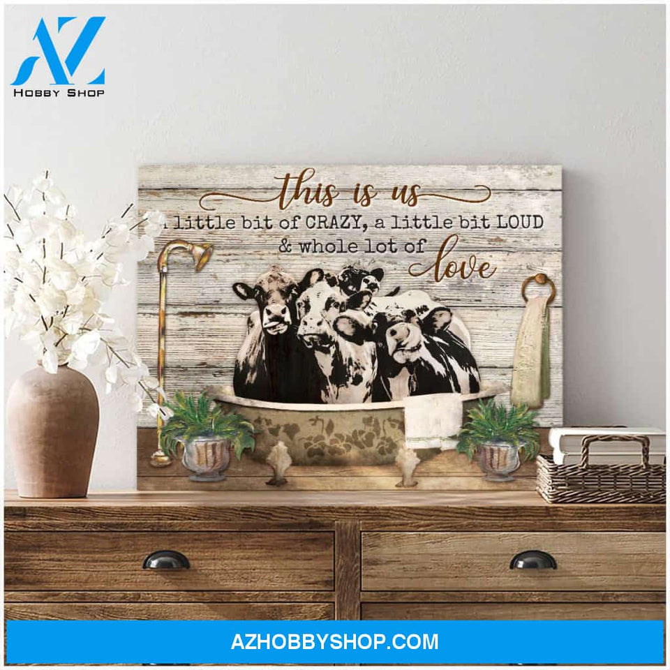 Cows In Bathtub This Is Us Canvas Wall Art Farmhouse Decor