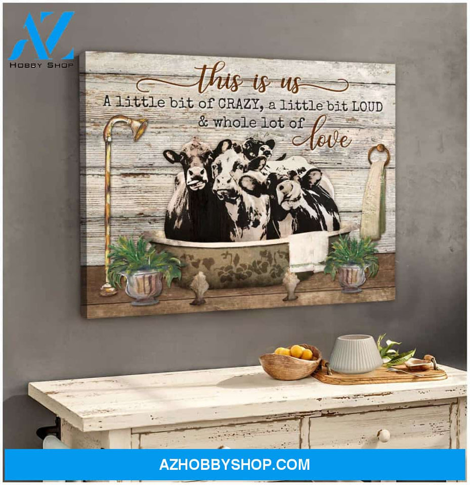 Cows In Bathtub This Is Us Canvas Wall Art Farmhouse Decor