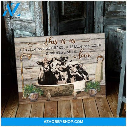 Cows In Bathtub This Is Us Canvas Wall Art Farmhouse Decor