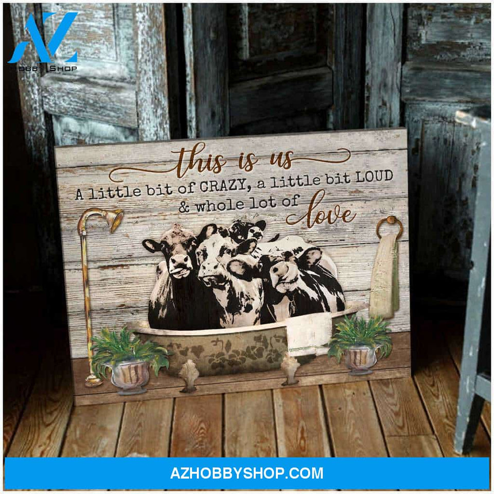 Cows In Bathtub This Is Us Canvas Wall Art Farmhouse Decor