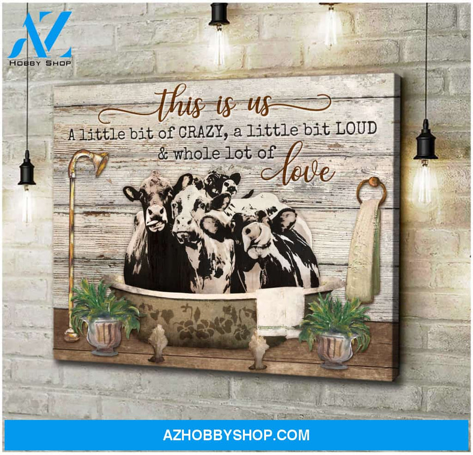 Cows In Bathtub This Is Us Canvas Wall Art Farmhouse Decor