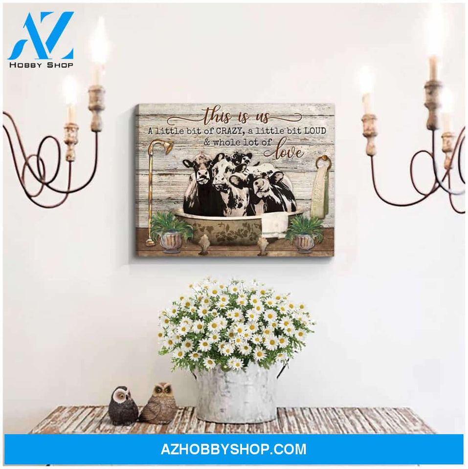 Cows In Bathtub This Is Us Canvas Wall Art Farmhouse Decor