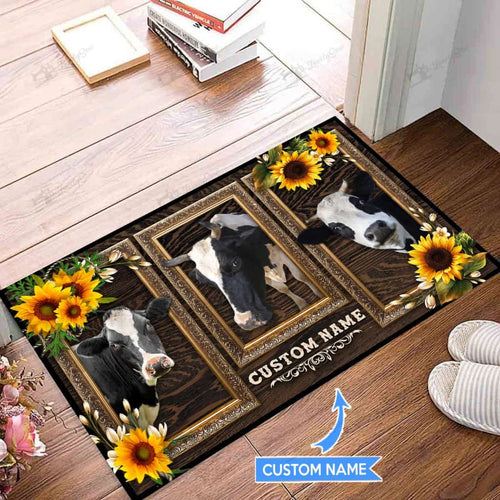 Cows Personalized Custom Name Doormat Welcome Mat
