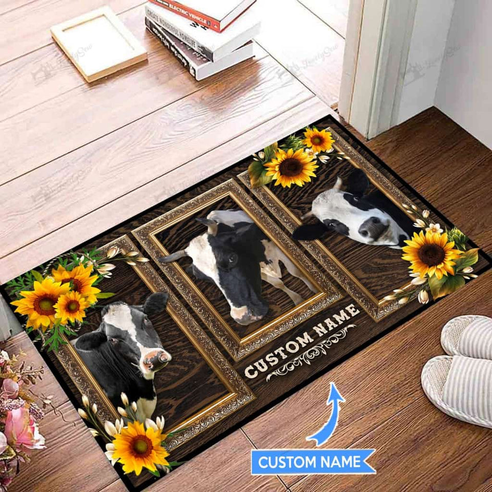 Cows Personalized Custom Name Doormat Welcome Mat