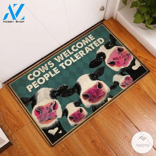 Cows Welcome People Tolerated Doormat