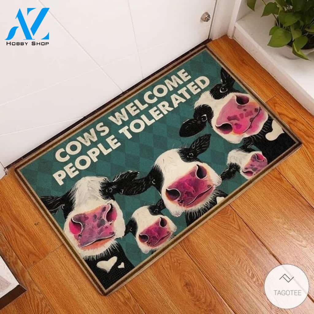 Cows Welcome People Tolerated Doormat