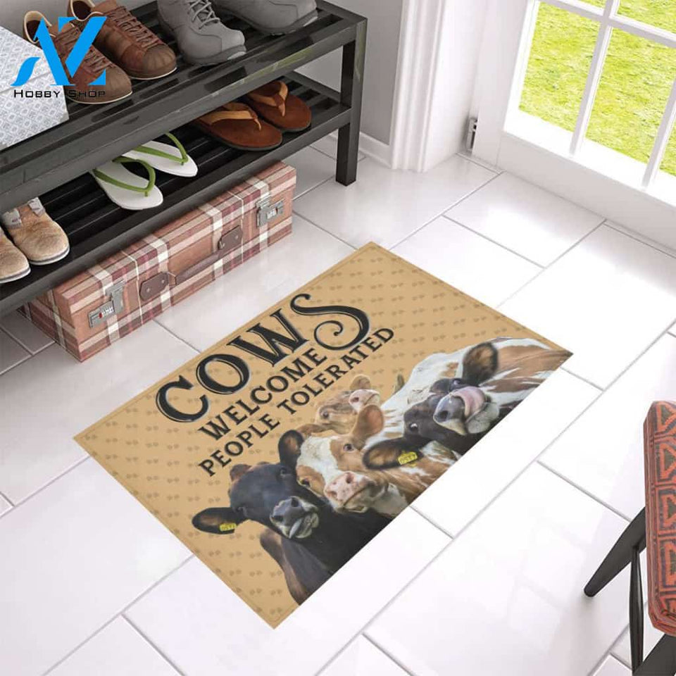 Cows Welcome People Tolerated Doormat Doormat Welcome Mat House Warming Gift Home Decor Funny Doormat Gift Idea