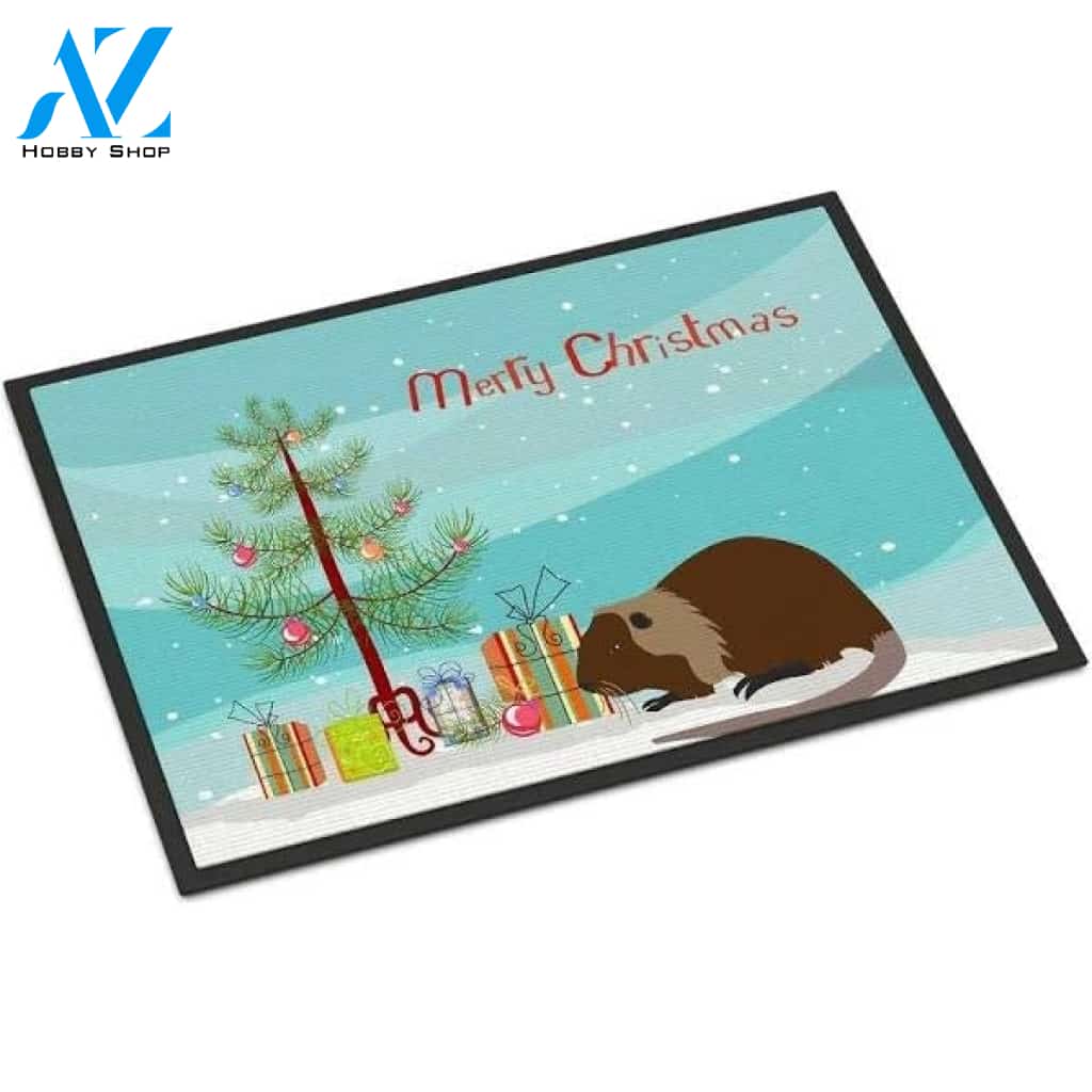 Coypu Nutria River Rat Christmas Doormat Floor Rug Housewarming Gift Home Living Home Decor Funny Doormat Gift Idea