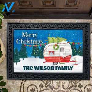Cozy Christmas Camper Personalized Doormat - 18" x 30"