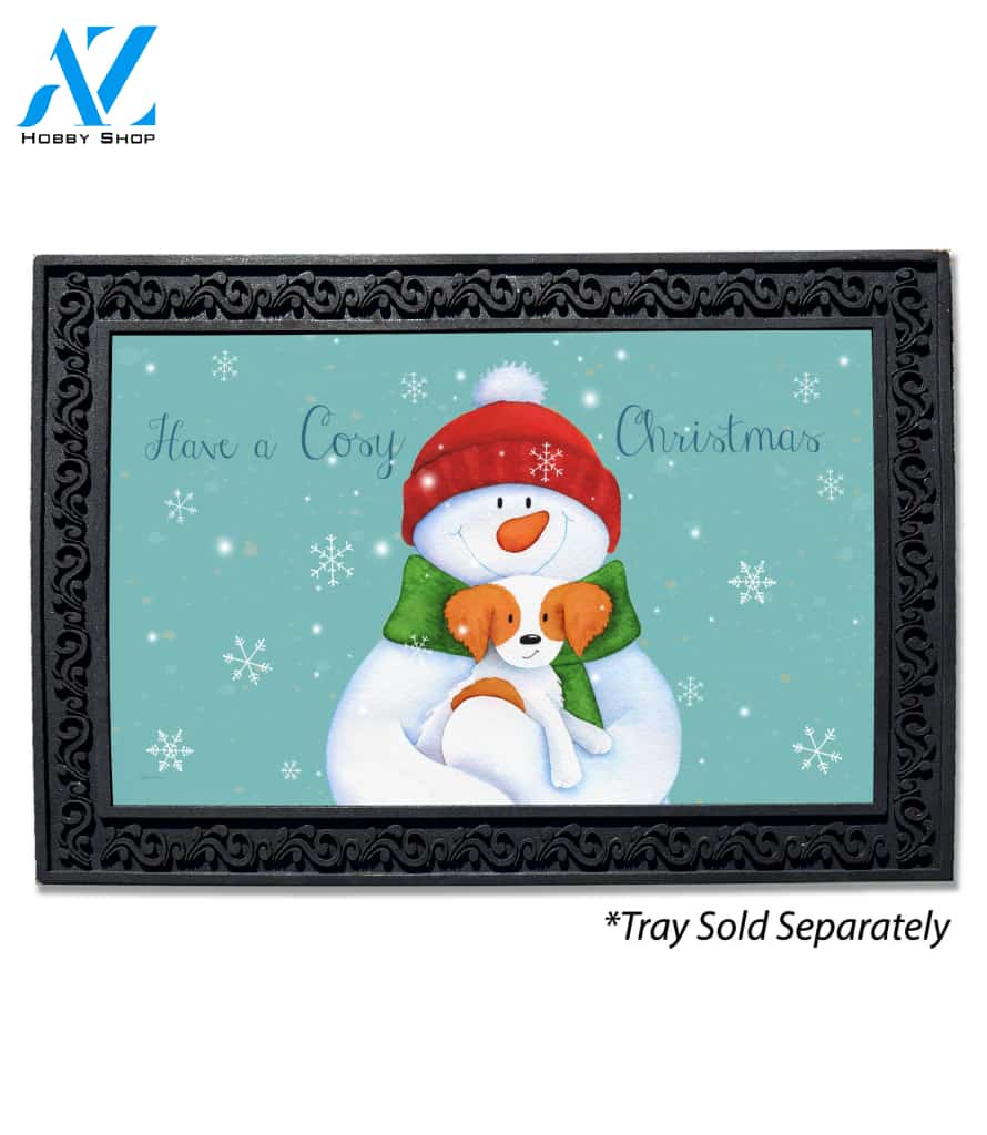 Cozy Christmas Snowman Doormat - 18" x 30"