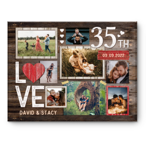 35th Wedding Anniversary Gift, 35th Anniversary Photo Collage, 35th Anniversary Gift