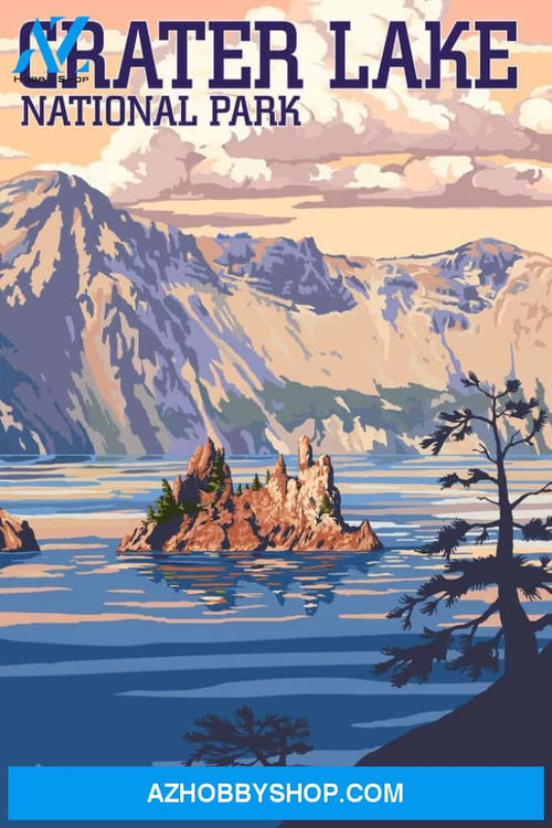 Crater Lake National Park Oregon Shoreline And Sunset Painterly Series