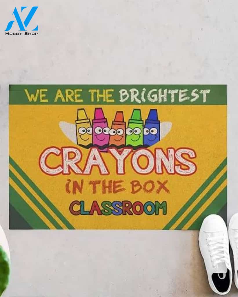 Crayon Teacher Doormat, Crayon Teacher Classroom Doormat, Teacher Room Welcome Mat, Back To School Door Mat