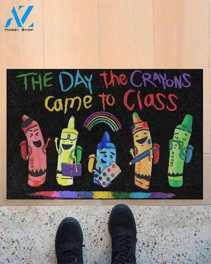 Crayon Teacher Doormat, Crayon Teacher Classroom Doormat, Teacher Room Welcome Mat, Back To School Door Mat