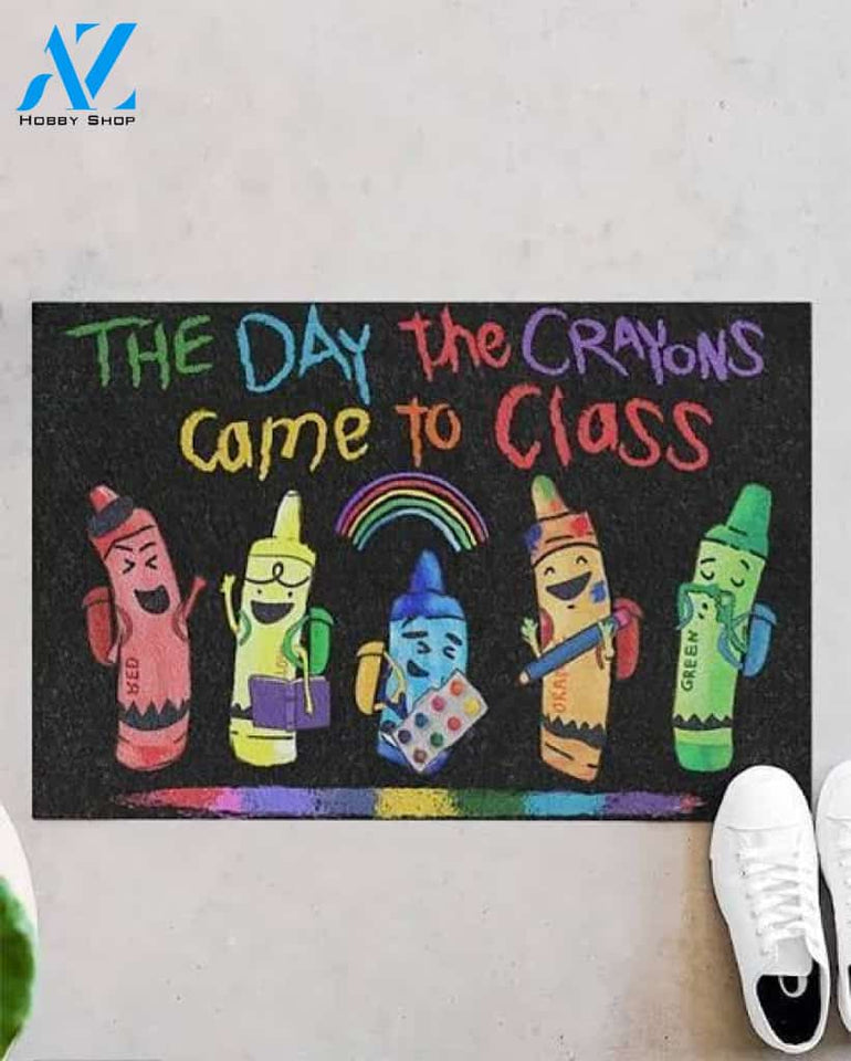 Crayon Teacher Doormat, Crayon Teacher Classroom Doormat, Teacher Room Welcome Mat, Back To School Door Mat