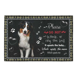 Crazy Australian Shepherd Please Do Not Knock Dogs Lover Doormat Welcome Mat