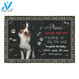 Crazy Australian Shepherd Please Do Not Knock Or Ring The Bell Printed Doormat Home Decor