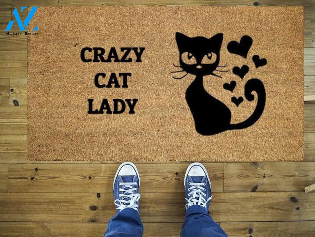 Crazy cat lady doormat, Funny doormat, Coco doormat, Coir doormat, Funny cat lady doormat, Crazy funny cat lady doormat, Door mat