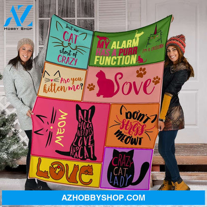 Crazy Cat Lady Hoodie Fleece Blanket
