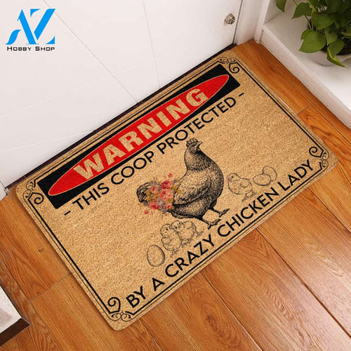 Crazy Chicken Lady All Over Printing Doormat | Welcome Mat | House Warming Gift