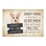 Crazy Corgi Dog Live Here Bad Corgi Dogs Lover Doormat Welcome Mat