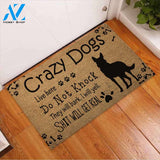 Crazy Dog Live Here - German Shepherd Dog Coir Pattern Print Doormat