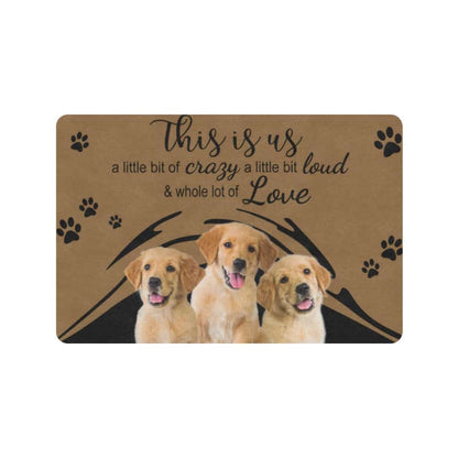 Crazy Loud And Love Golden Retriever Rubber Doormat Welcome Mat