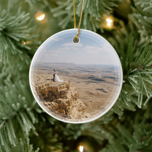Create Your Own Custom Memorable Wedding Photo Ceramic Ornament
