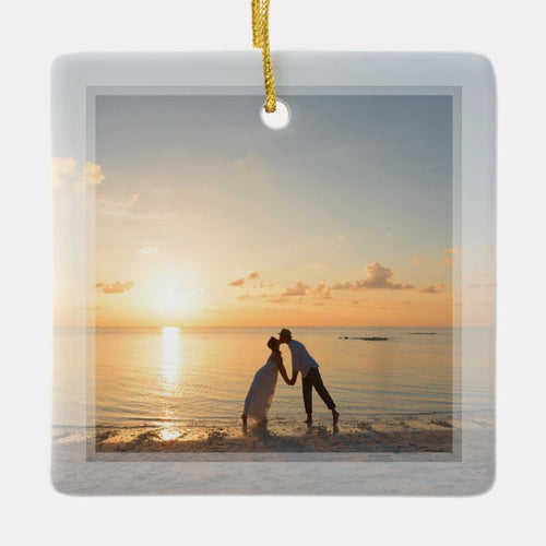 Create Your Own Custom Memorable Wedding Photo Ceramic Ornament