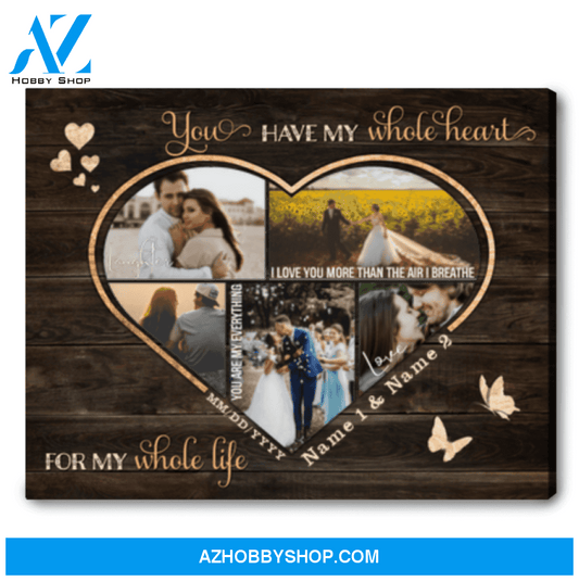 Creative Couple Gift Ideas Wedding Gift From Husband Custom Photo Canvas Print