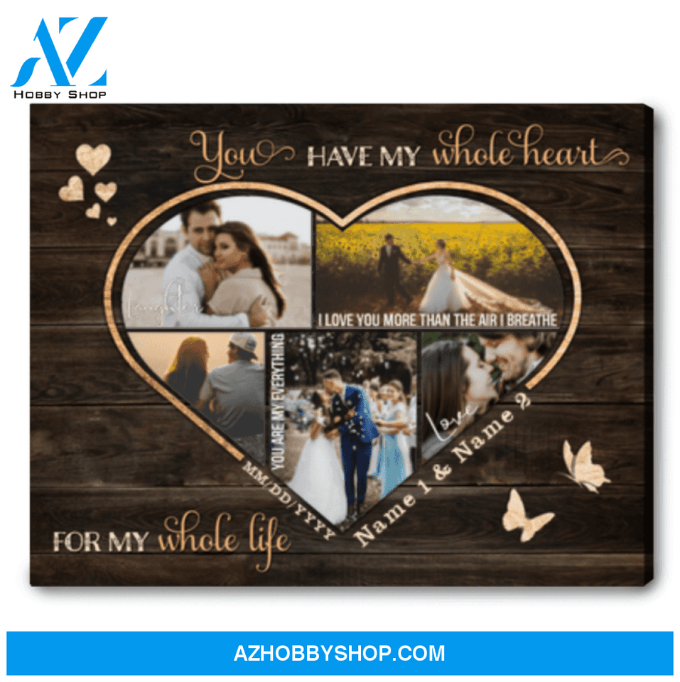 Creative Couple Gift Ideas Wedding Gift From Husband Custom Photo Canvas Print