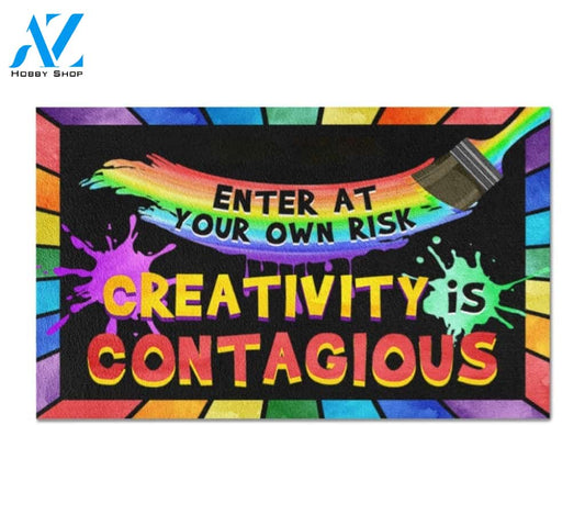 Creativity Is Contagious Classroom Doormat Indoor And Outdoor Mat Entrance Rug Sweet Home Decor Housewarming Gift Gift For Classroom Friend Family Stem Feminist