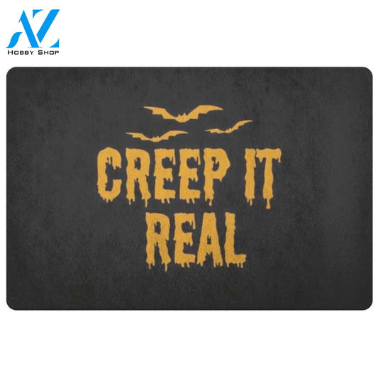 Creep It Real Bats Halloween Doormat Indoor and Outdoor Mat Entrance Rug Funny Home Decor Closing Gift Gift for Friend Family Gift Idea