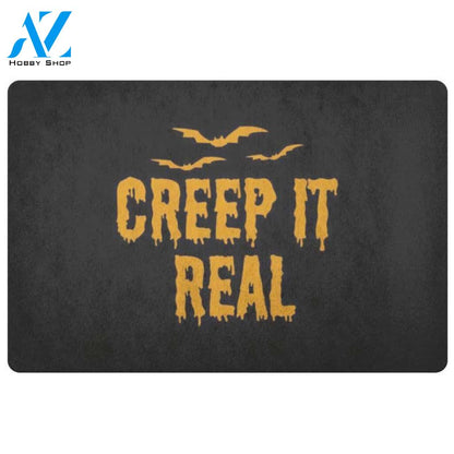Creep It Real Bats Halloween Doormat Indoor and Outdoor Mat Entrance Rug Funny Home Decor Closing Gift Gift for Friend Family Gift Idea