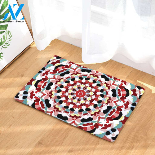 Crimson Flower Door Mat