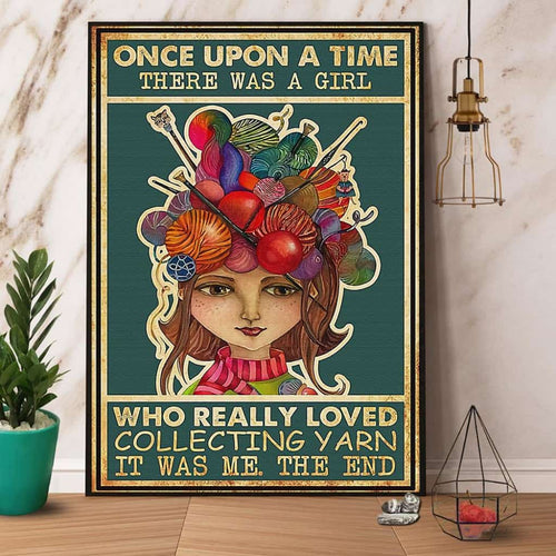 Crochet And Knitting A Girl Who Really Loved Collecting Yarn Paper Poster No Frame Matte Canvas Wall Decor