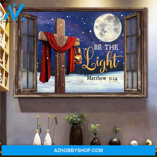 Cross and the Moon - Be the light Landscape Canvas Prints, Wall Art