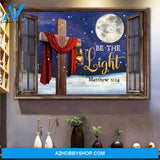 Cross and the Moon - Be the light Landscape Canvas Prints, Wall Art