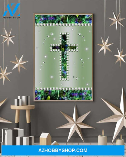 Cross Diamond Easter Canvas And Poster, Wall Decor Visual Art, Wall Poster, My Poster Wall