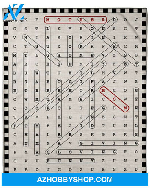 Crossword Giving Loving For Mom Blanket Gift for Mom 