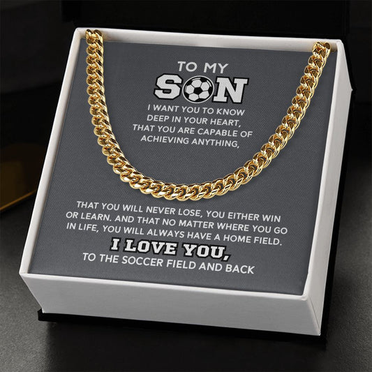 Cuban Link - My Soccer Son, Achieve Anything, Home Field, Cuban Link Chain