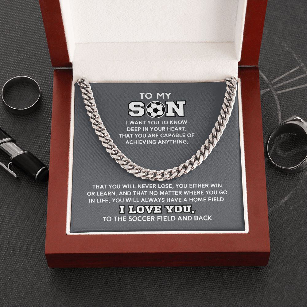 Cuban Link - My Soccer Son, Achieve Anything, Home Field, Cuban Link Chain