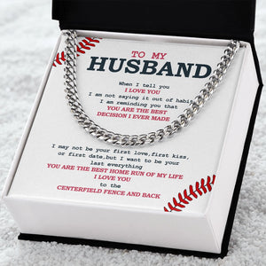 Cuban Link Necklace - Husband, Best Home Run, Cuban Link Chain
