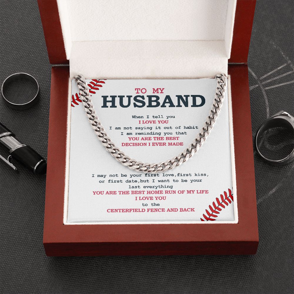 Cuban Link Necklace - Husband, Best Home Run, Cuban Link Chain