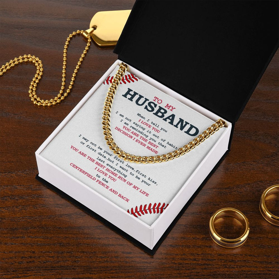 Cuban Link Necklace - Husband, Best Home Run, Cuban Link Chain