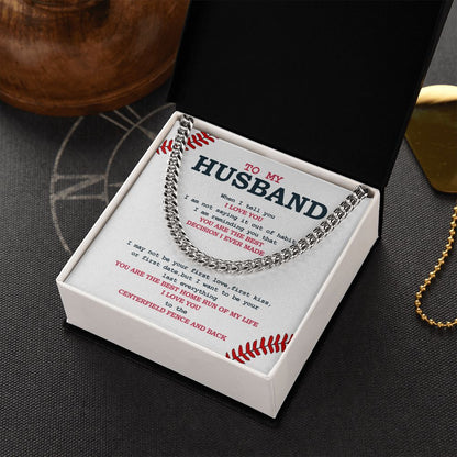Cuban Link Necklace - Husband, Best Home Run, Cuban Link Chain